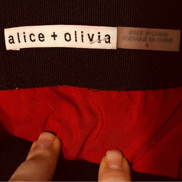 Alice + Olivia Katz Metallic Red Leopard Print Pleated Maxi Skirt Size 6 - Picture 7 of 7